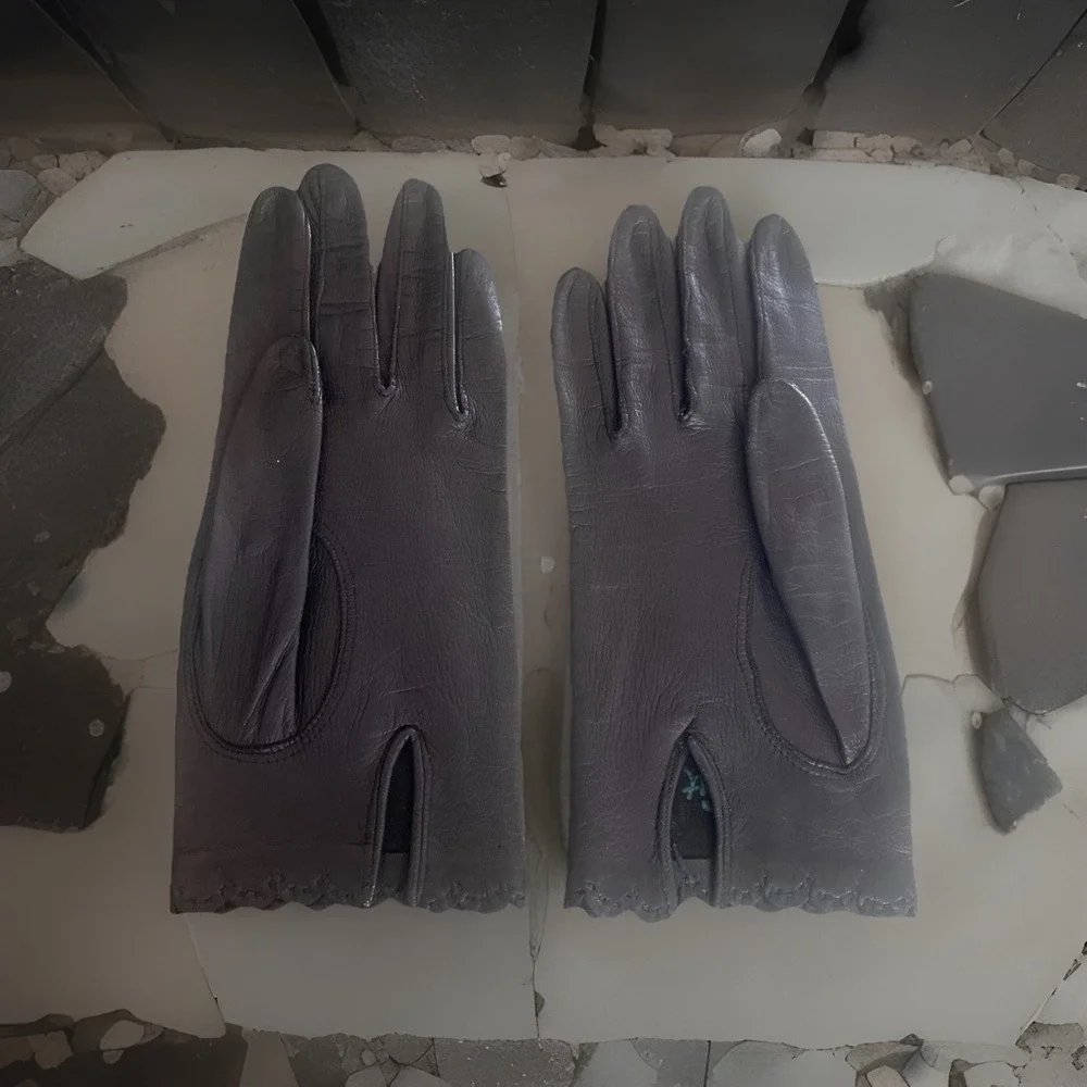 Vintage‎ Wear Right Gloves Black Leather Women's Size 7 Made In Italy